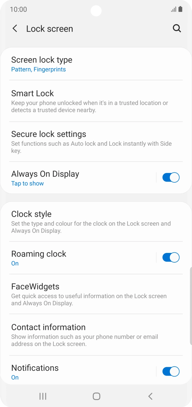 Press Screen lock type and key in the current phone lock code. Press Screen lock type and key in the current phone lock code.