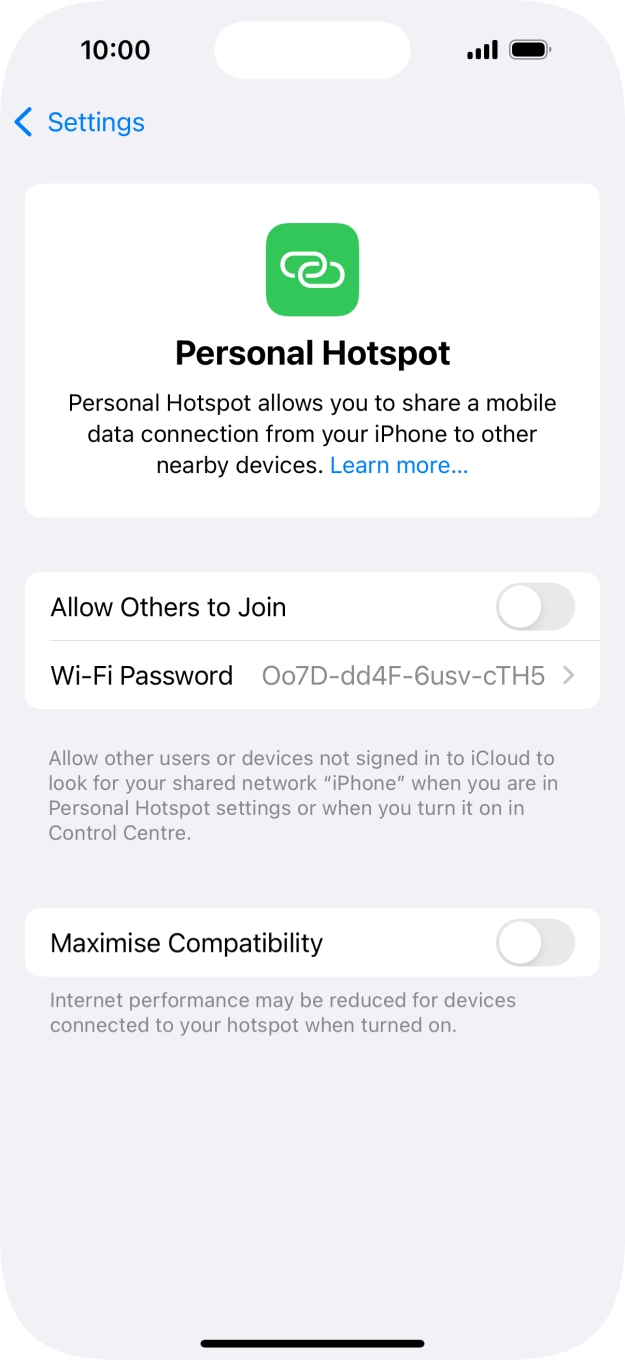 Press Wi-Fi Password and key in the required password.