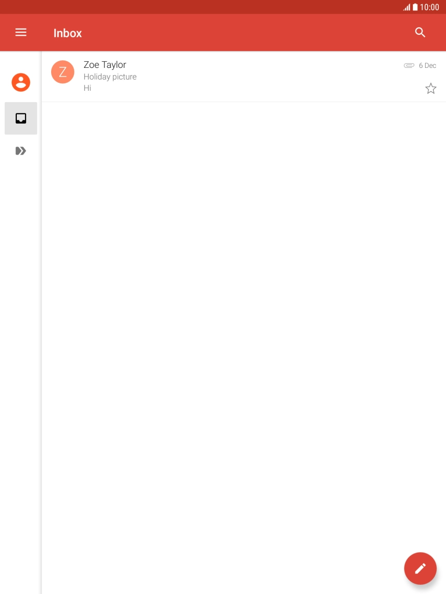 Press the new email icon. Press the new email icon.