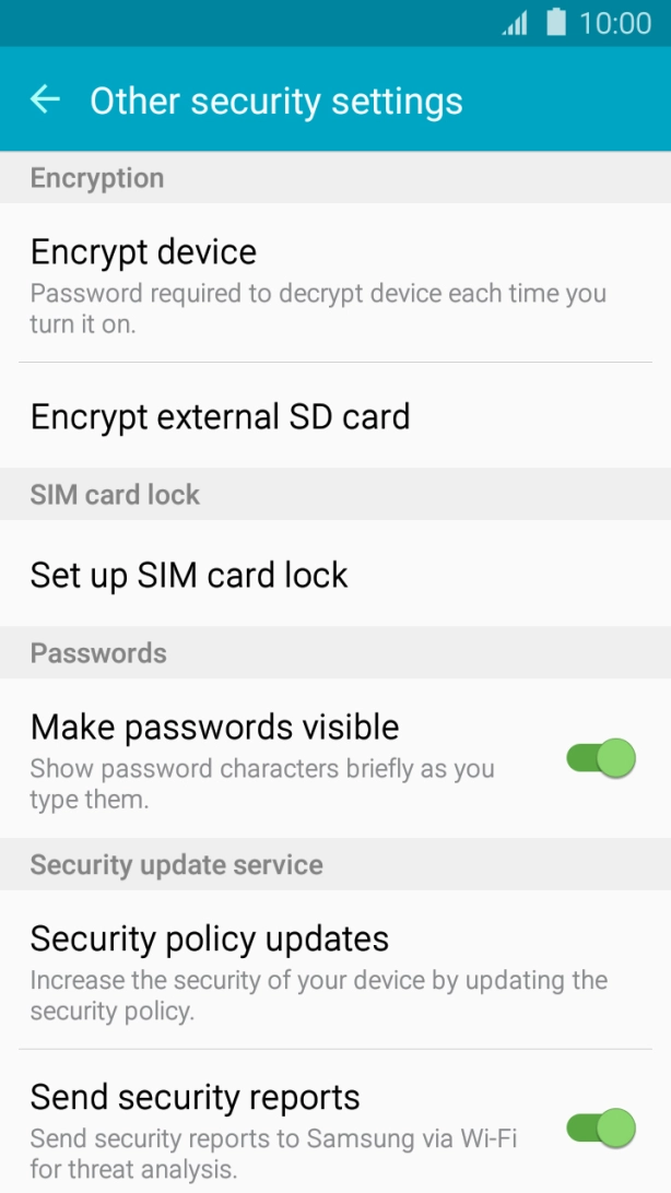 Press Set up SIM card lock. Press Set up SIM card lock.