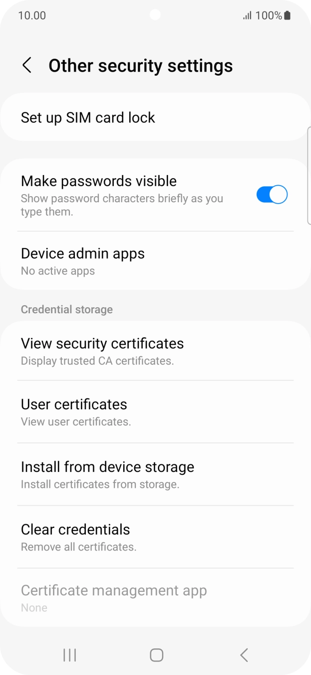 Press Set up SIM card lock. Press Set up SIM card lock.