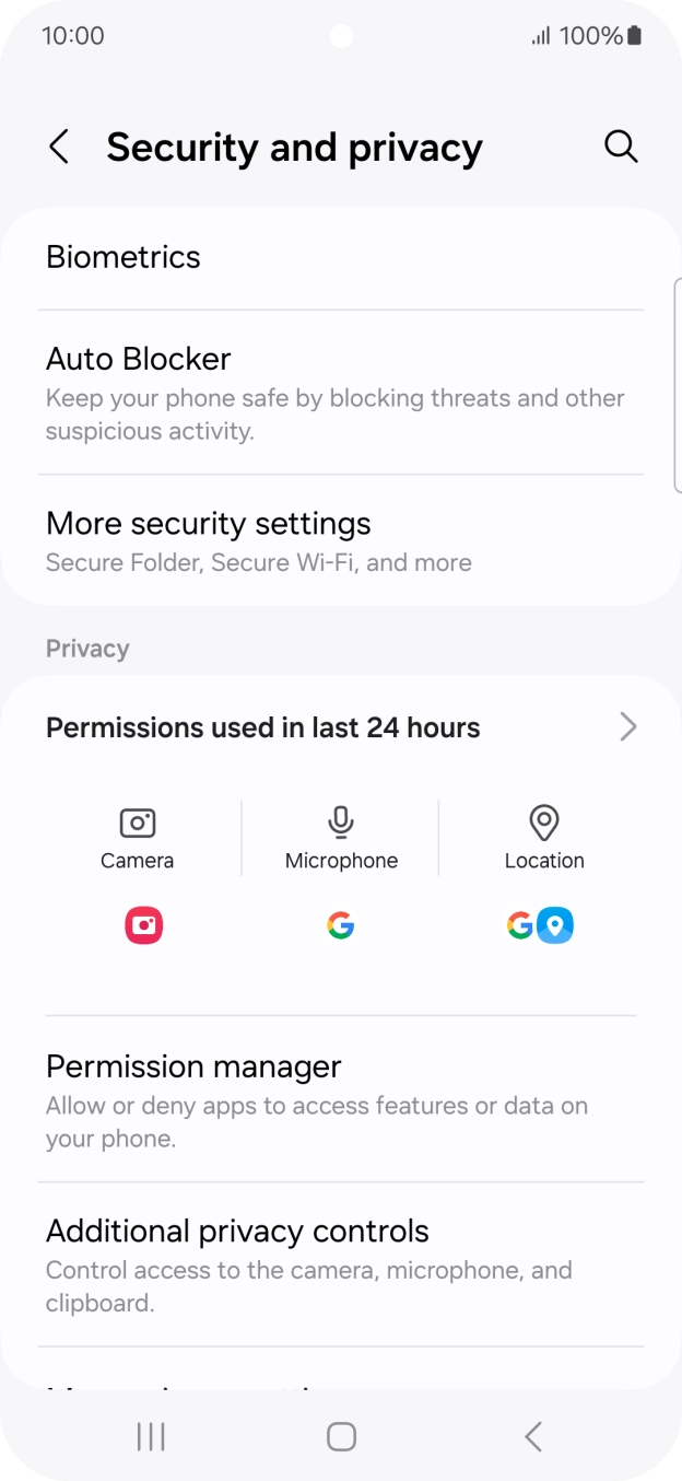 Press More security settings. Press More security settings.