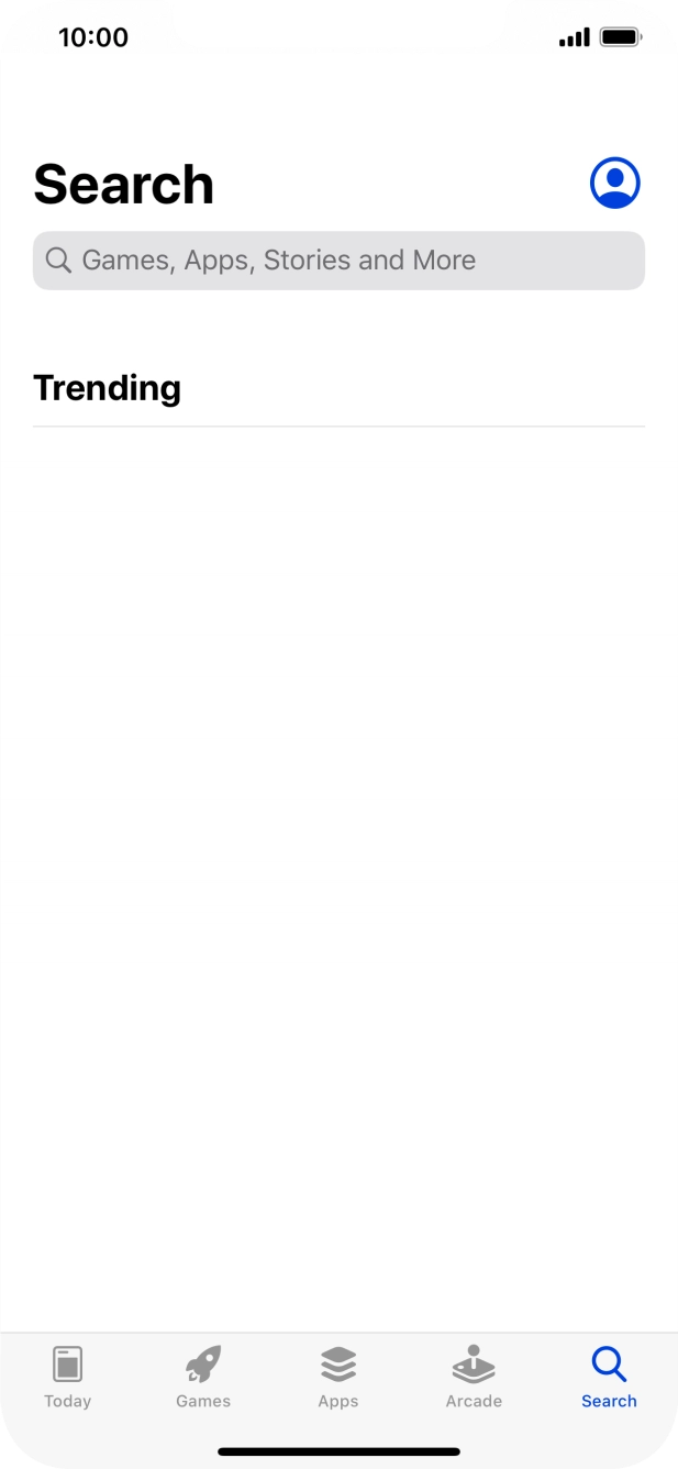 Press the search field.