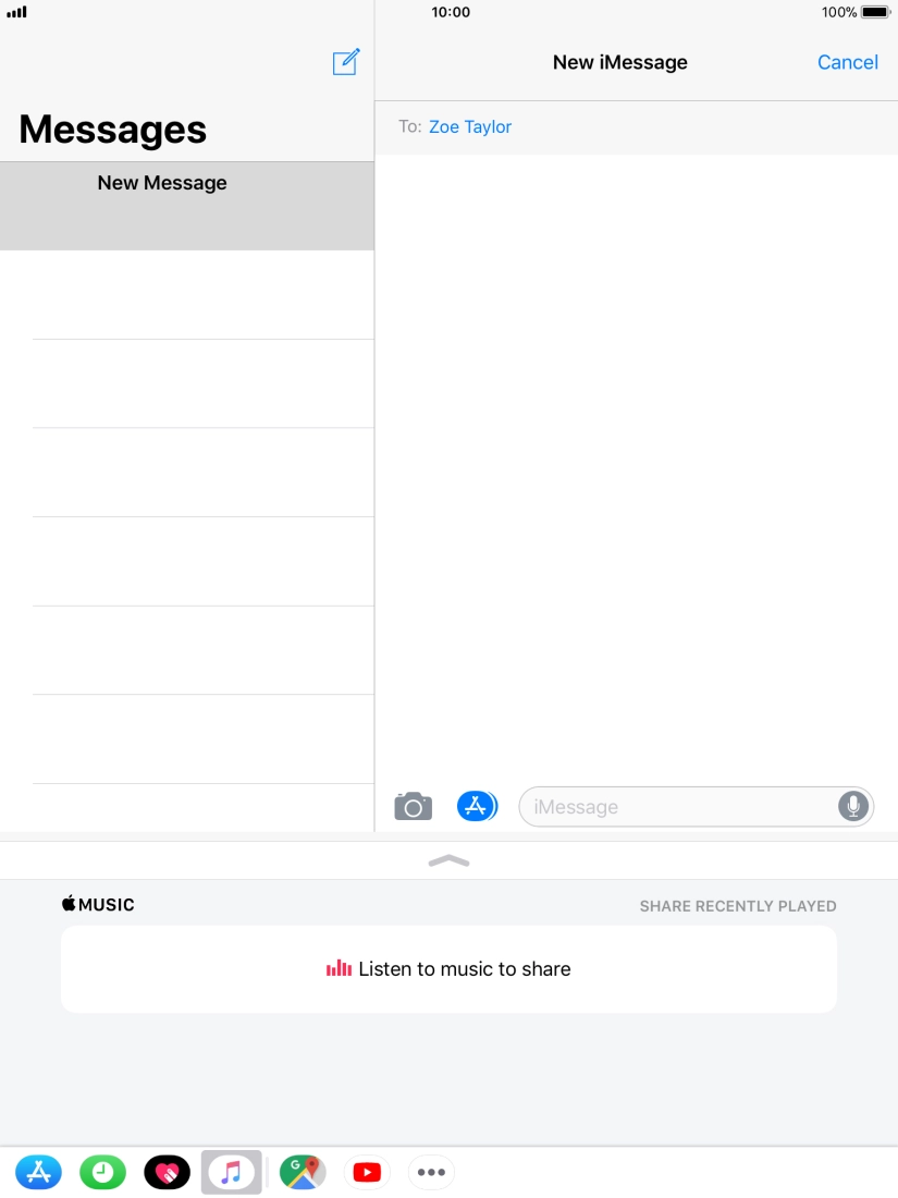 You can also send pictures, video clips, audio files and different effects in your iMessage. Follow the instructions on the screen to send your iMessage with the required content. You can also send pictures, video clips, audio files and different effects in your iMessage. Follow the instructions on the screen to send your iMessage with the required content.