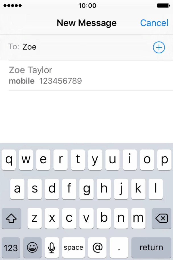 Key in the first letters of the recipient's name and press the required contact. Key in the first letters of the recipient's name and press the required contact.