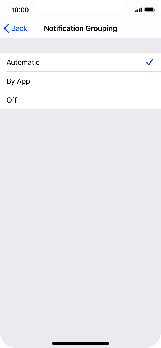 Press the required setting. Press the required setting.