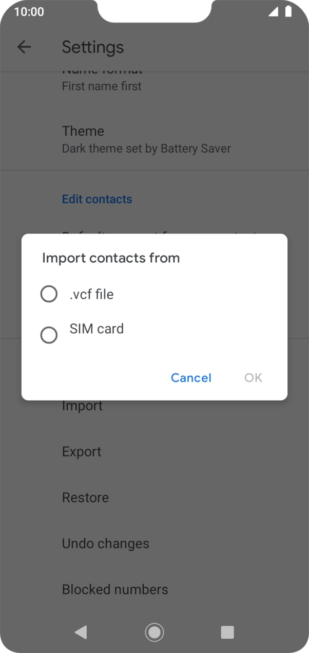 Press SIM card.