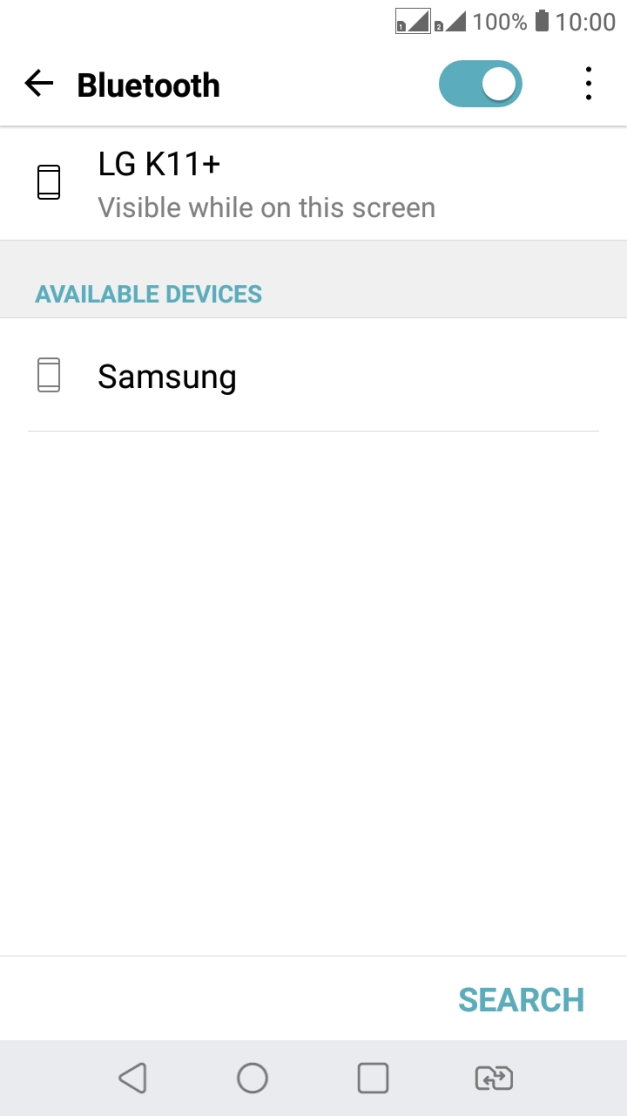 Press the required Bluetooth device and follow the instructions on the screen to pair the device with your phone.