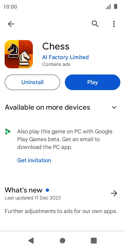 Press Uninstall.