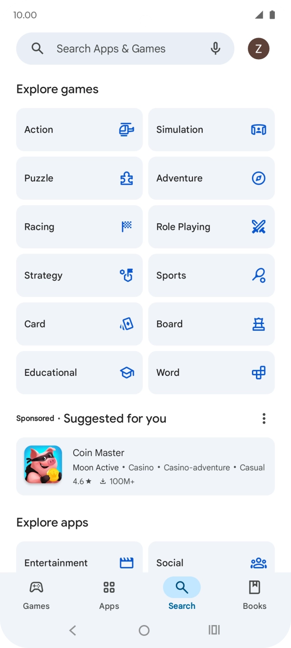 Press the search field. Press the search field.