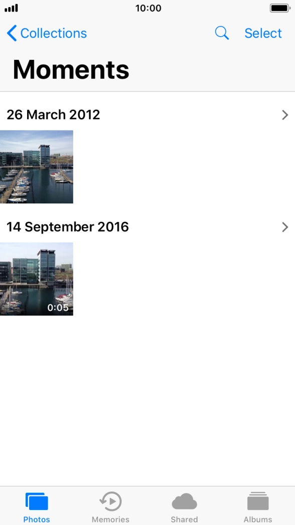 Go to the required folder and press the required picture or video clip.