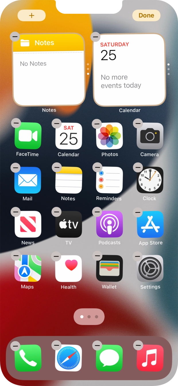 Press the home screen icon. Press the home screen icon.