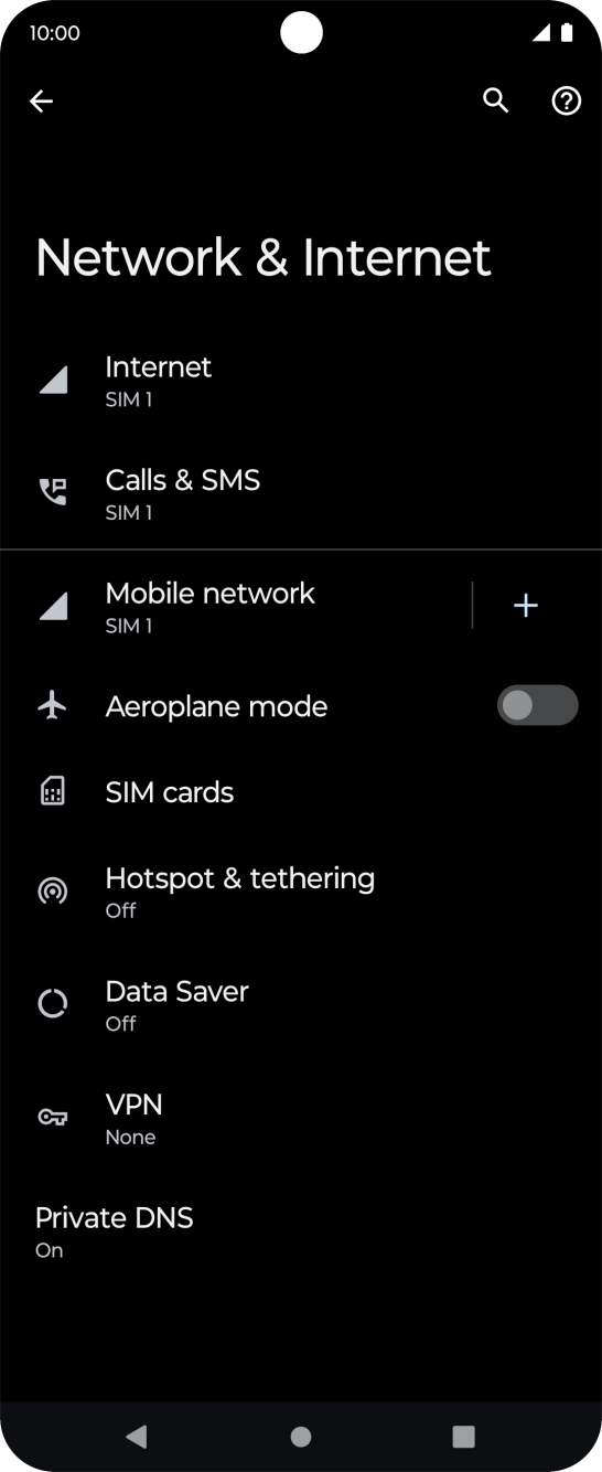 Press Mobile network.
