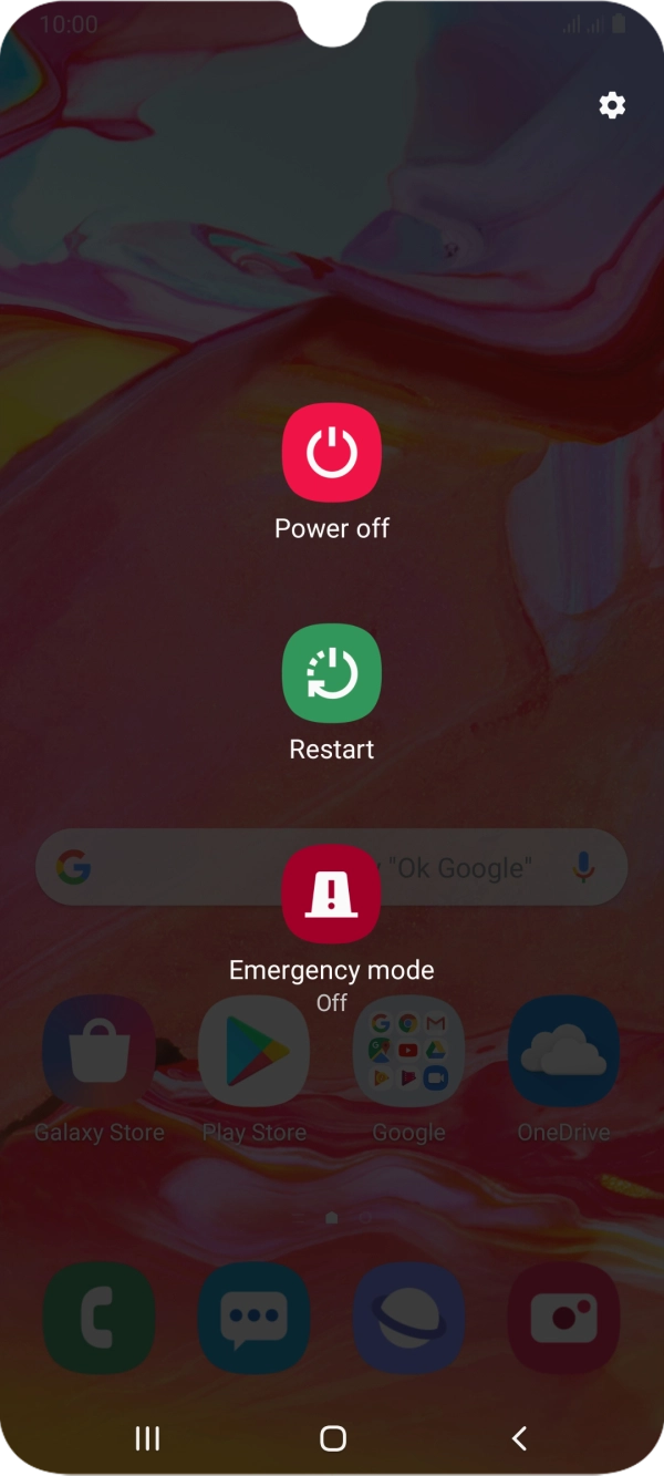 Press Power off.
