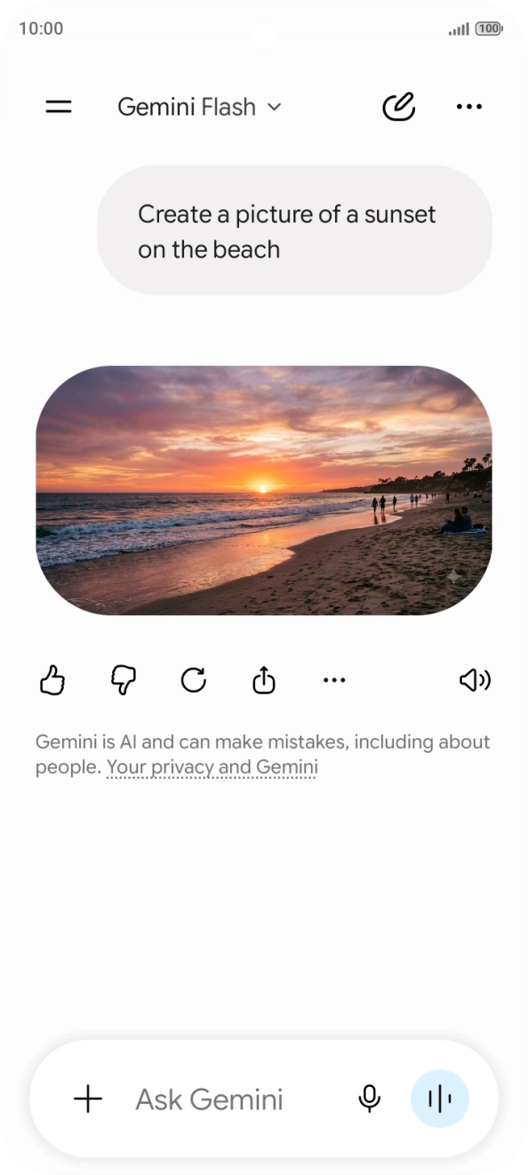 You can also ask Gemini to generate a picture based on your description.