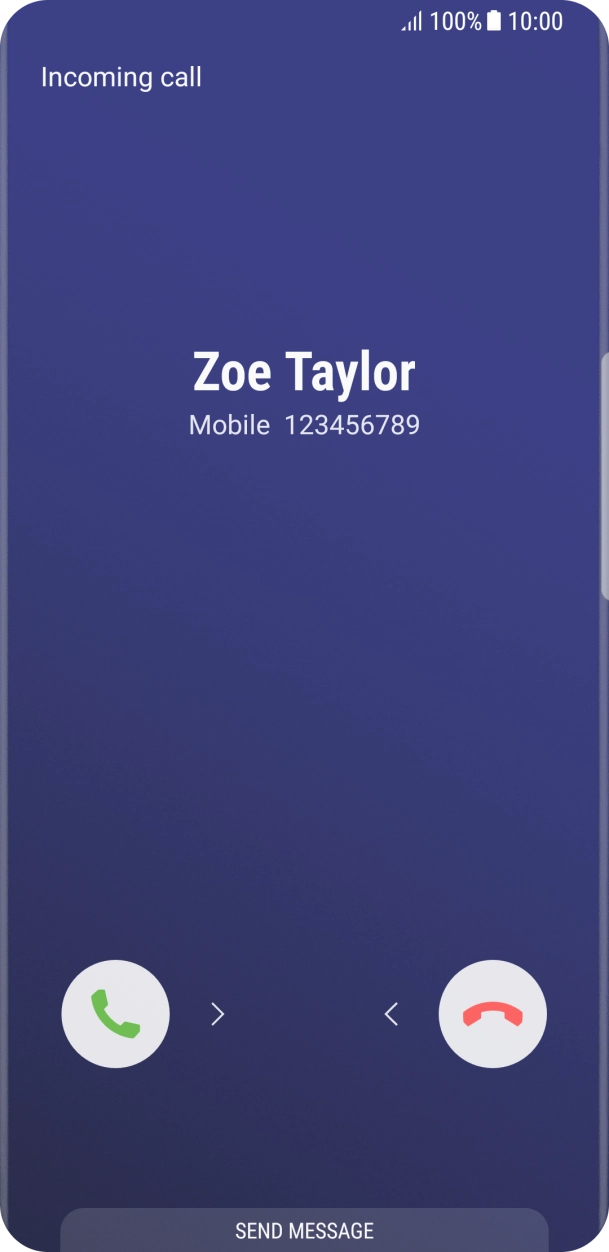 Press and drag the accept call icon right.