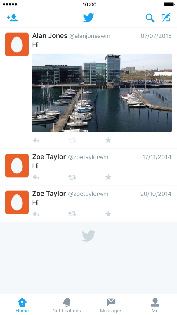 Press the new tweet icon. Press the new tweet icon.