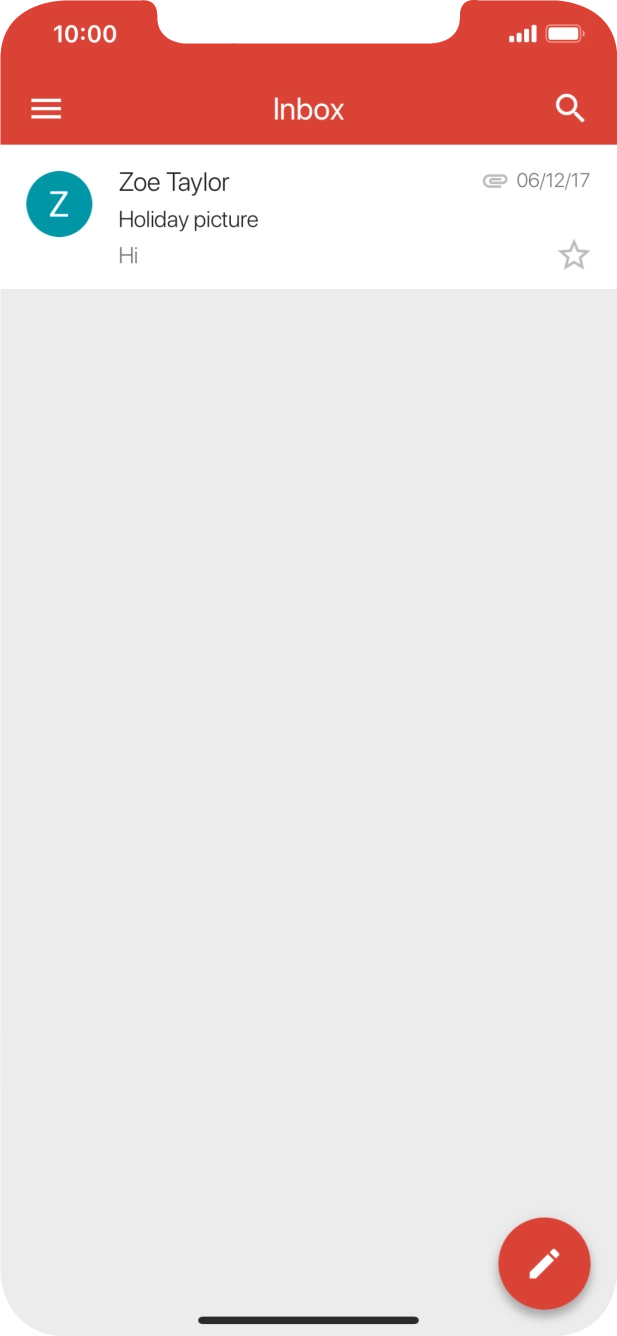 Press the new email icon. Press the new email icon.