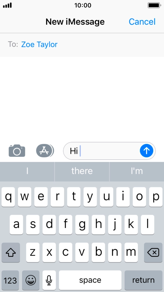Press the send icon. Press the send icon.