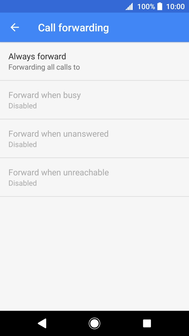 Press the required divert type.