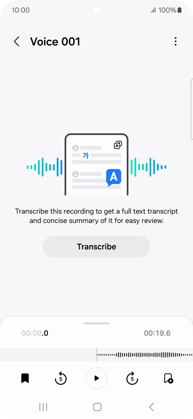 Press Transcribe. Press Transcribe.