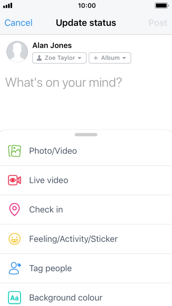 Press the text input field.