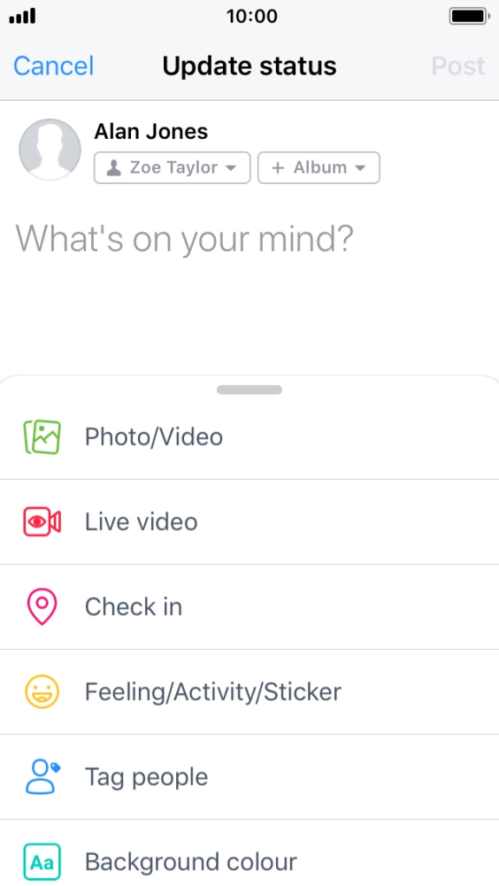 Press the text input field. Press the text input field.