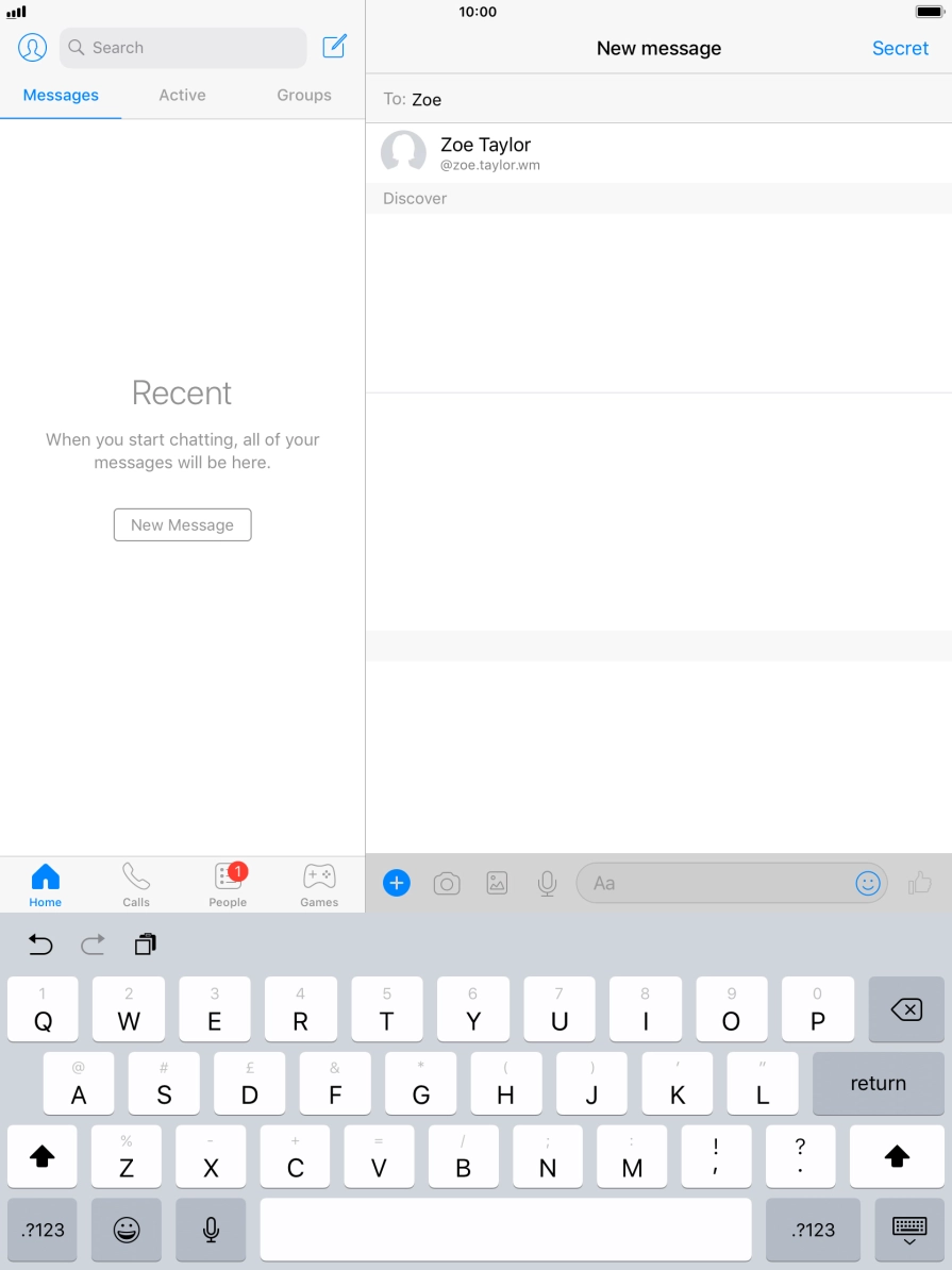 Press the required contact. Press the required contact.