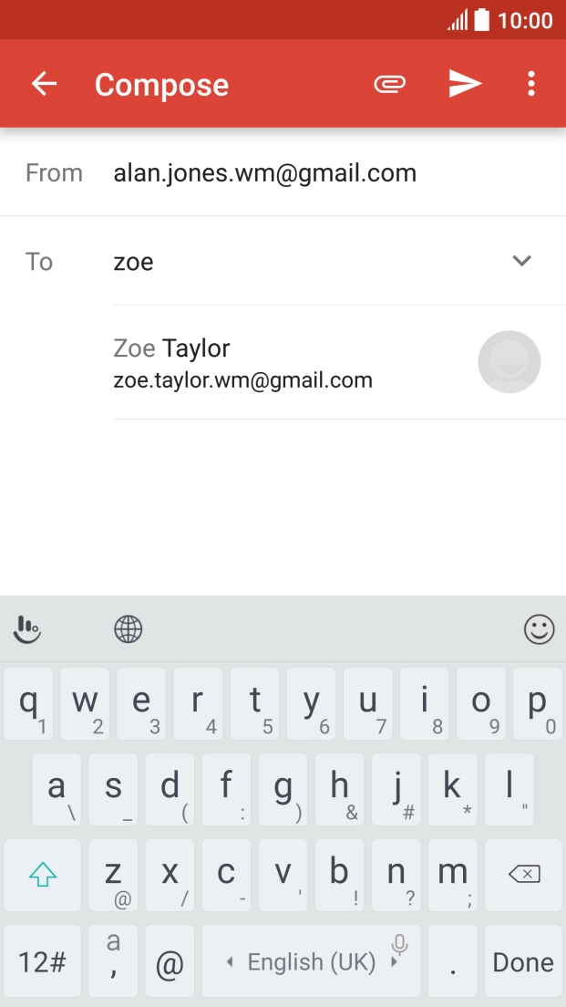 Press the required contact.
