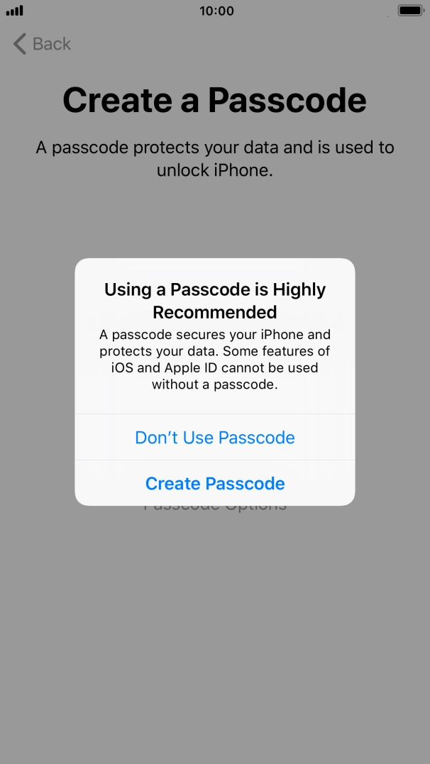 If you turn off the function, press Don't Use Passcode. If you turn off the function, press Don't Use Passcode.