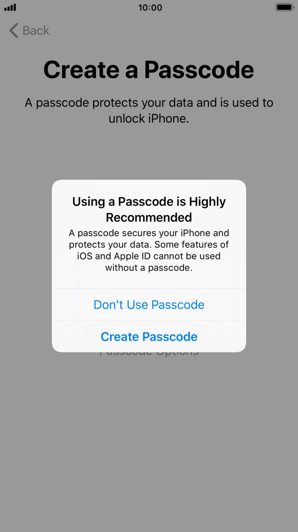 If you turn off the function, press Don't Use Passcode. If you turn off the function, press Don't Use Passcode.