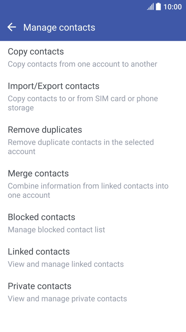 Press Import/Export contacts. Press Import/Export contacts.