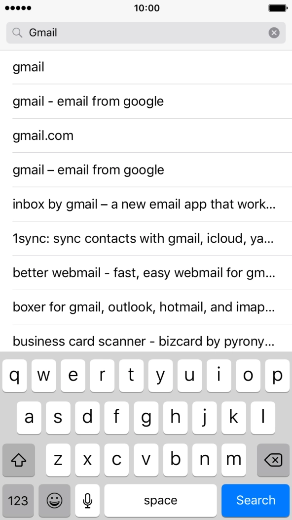 Key in Gmail and press Search. Key in Gmail and press Search.