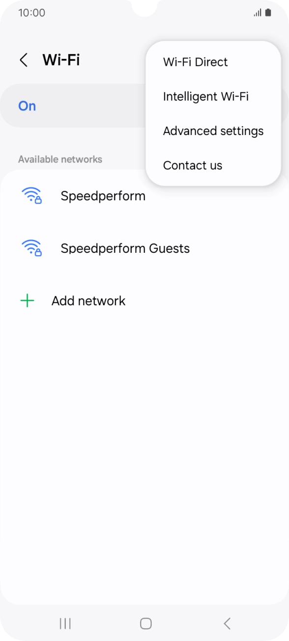 Press Intelligent Wi-Fi. Press Intelligent Wi-Fi.
