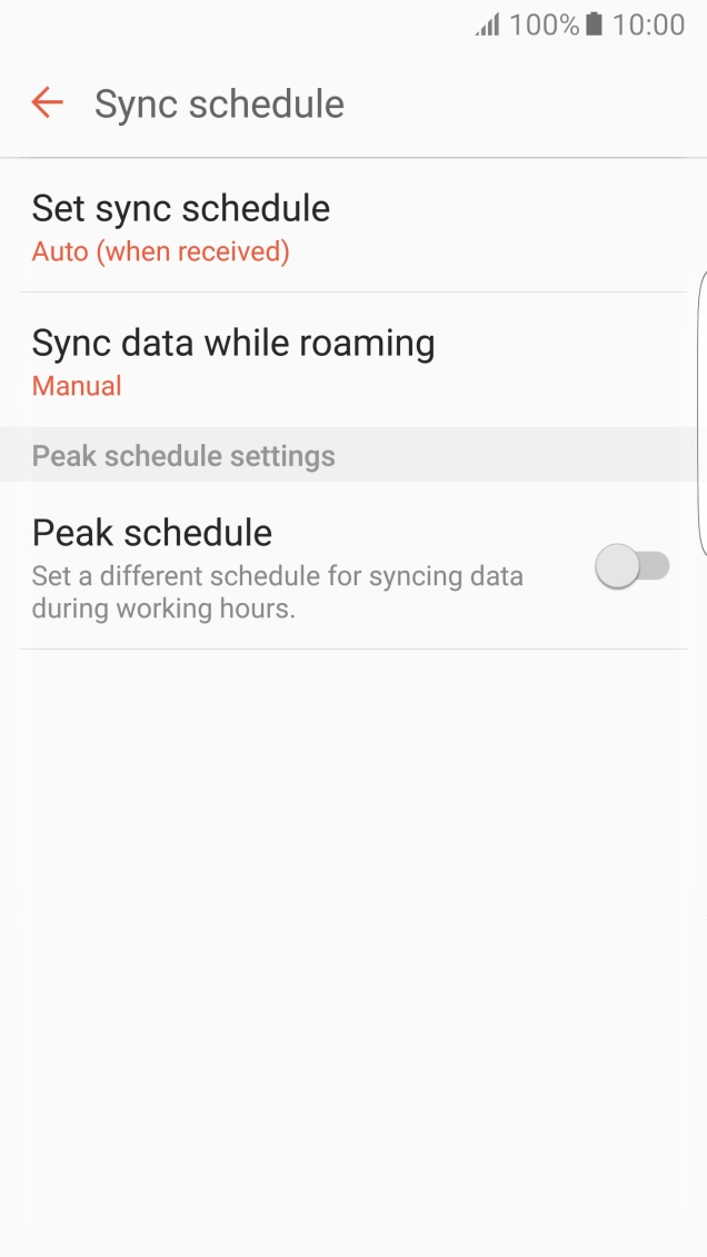 Press Set sync schedule. Press Set sync schedule.