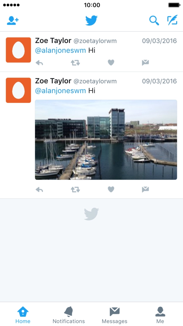 Press the new tweet icon. Press the new tweet icon.