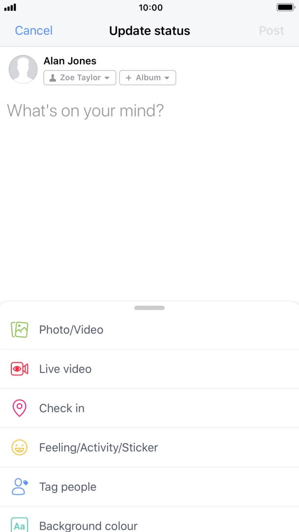 Press the text input field.