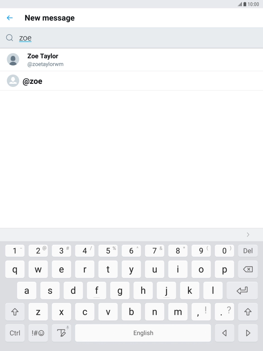 Key in the first letters of the recipient's name and press the required contact.