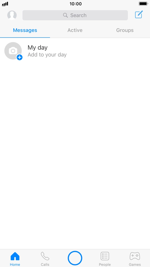 Press the new message icon. Press the new message icon.