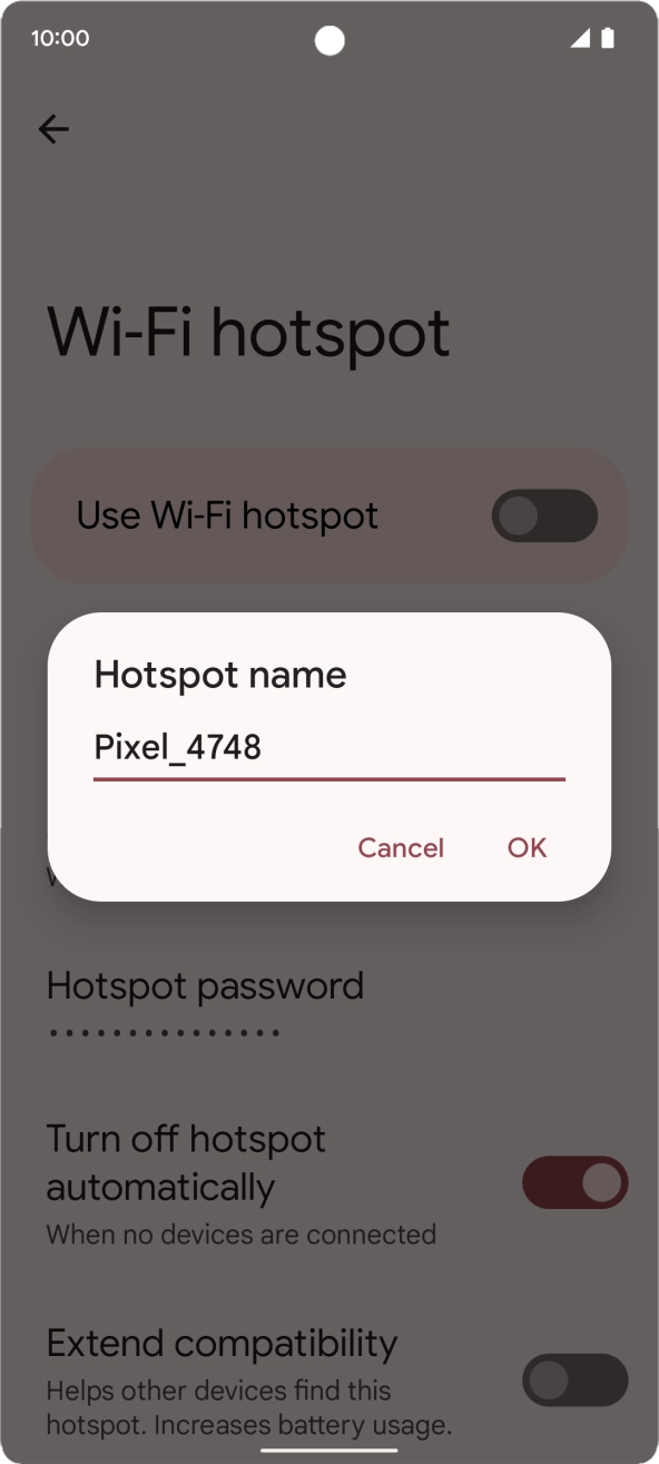 Key in the required Wi-Fi hotspot name and press OK. Key in the required Wi-Fi hotspot name and press OK.