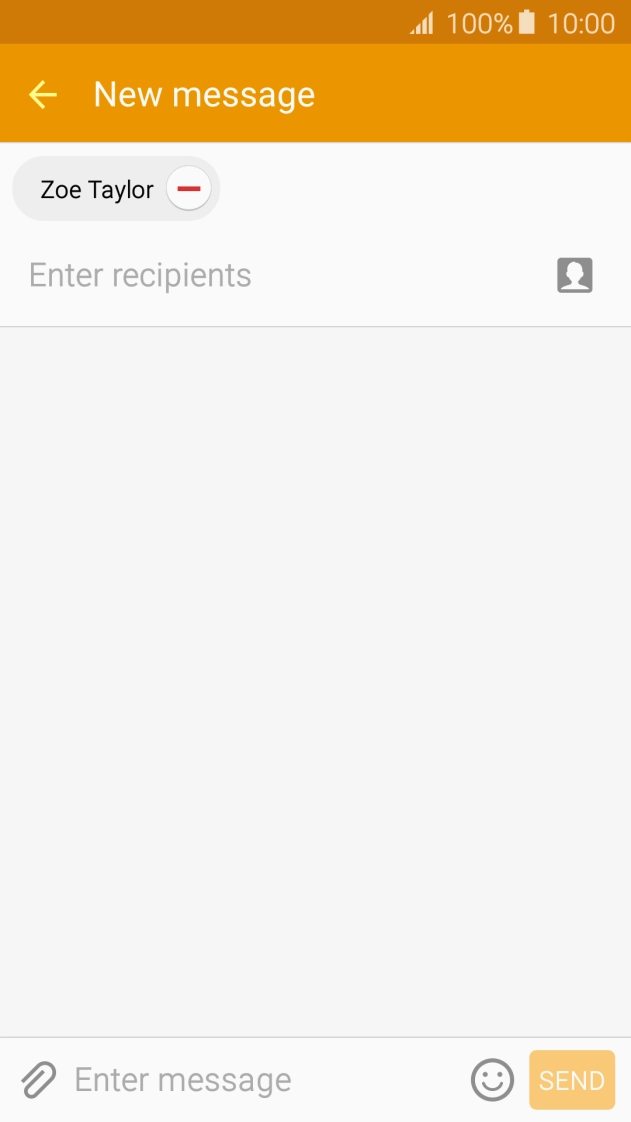 Press the text input field and write the text for your picture message. Press the text input field and write the text for your picture message.