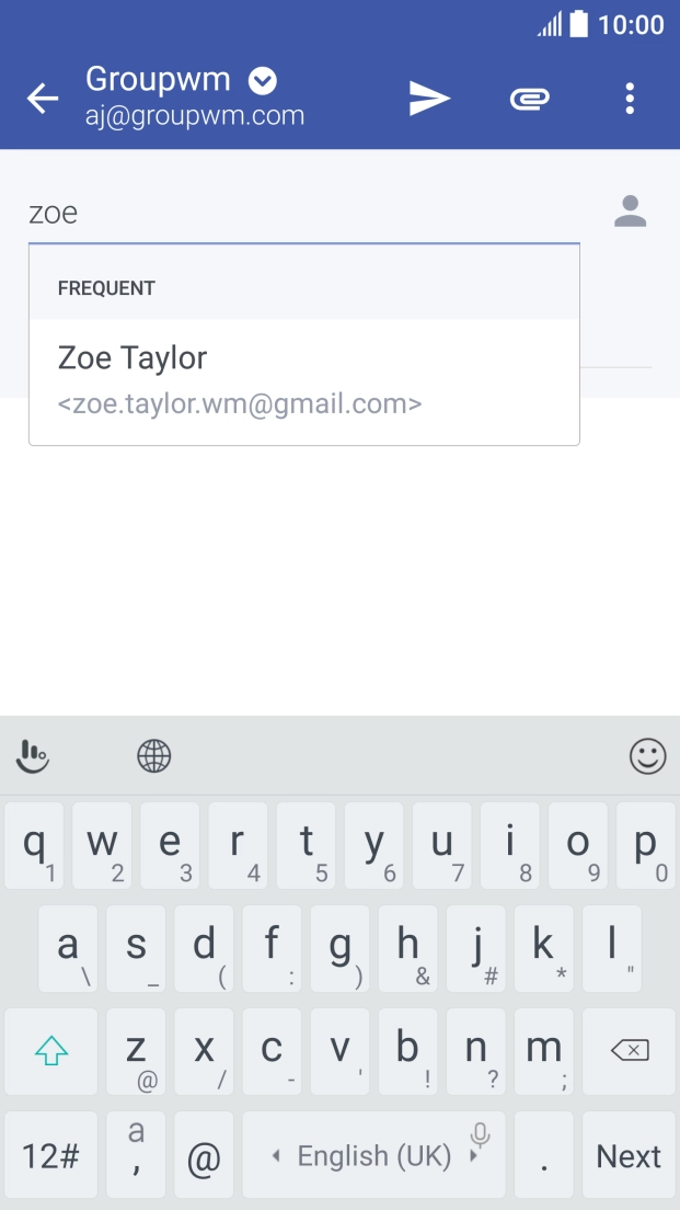 Press the required contact. Press the required contact.