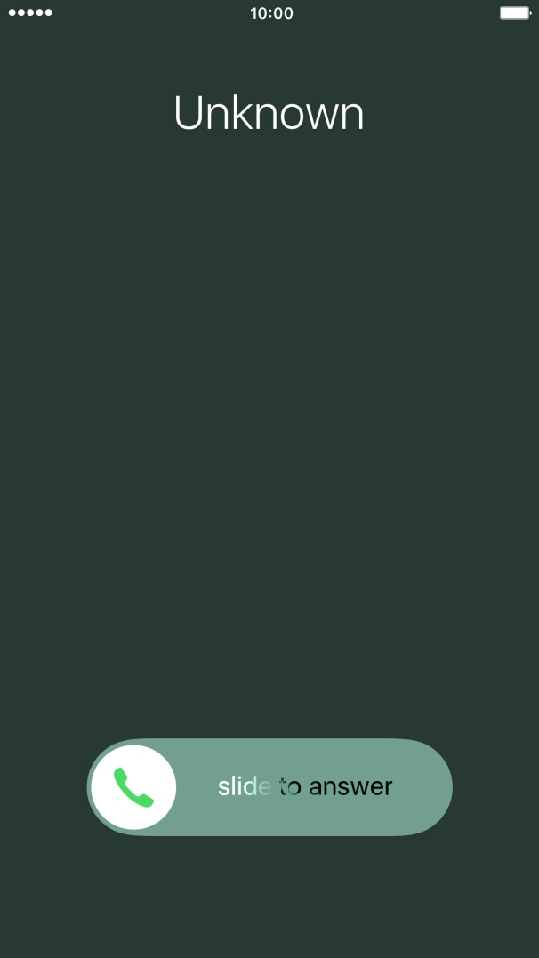 If the screen lock is turned on, press and drag the accept call icon right.