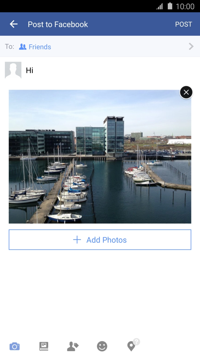 Write the required text and press POST.