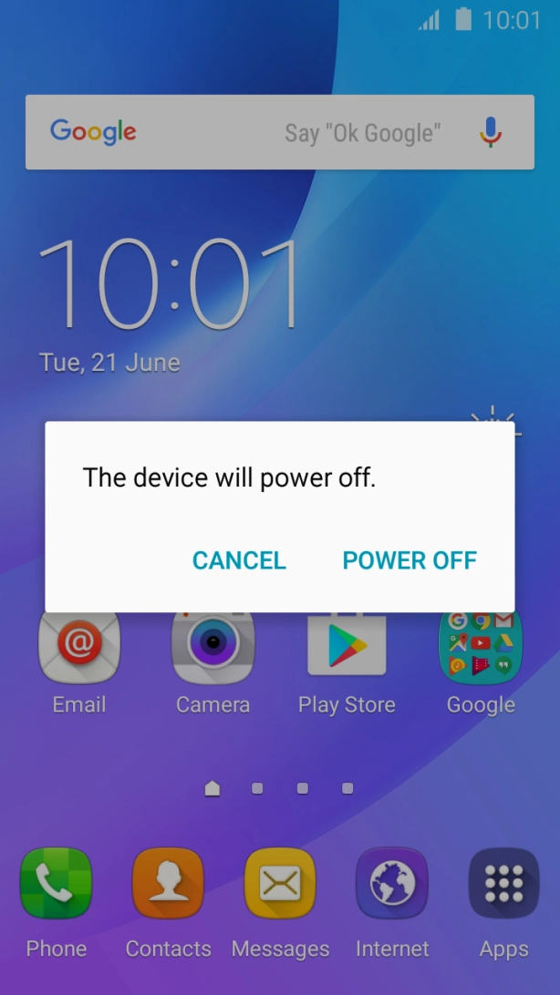 Press POWER OFF.