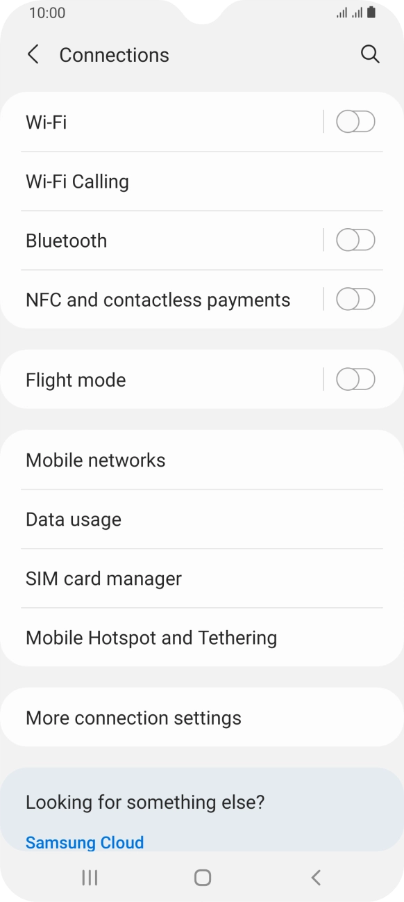 Press Mobile Hotspot and Tethering. Press Mobile Hotspot and Tethering.