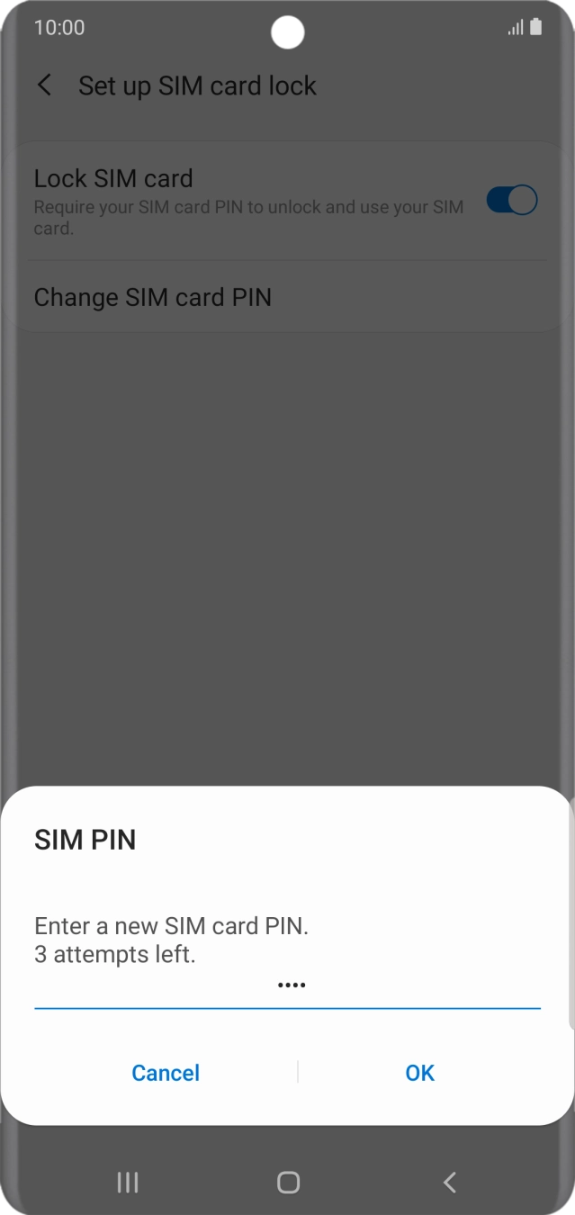 Key in a new four-digit PIN and press OK. Key in a new four-digit PIN and press OK.