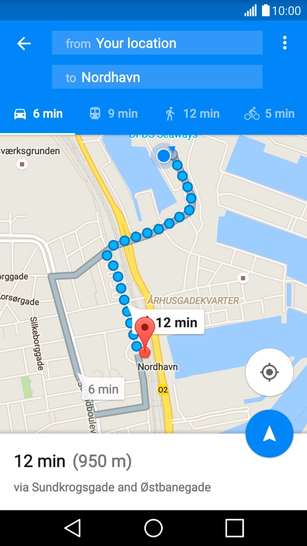 Press the start navigation icon.