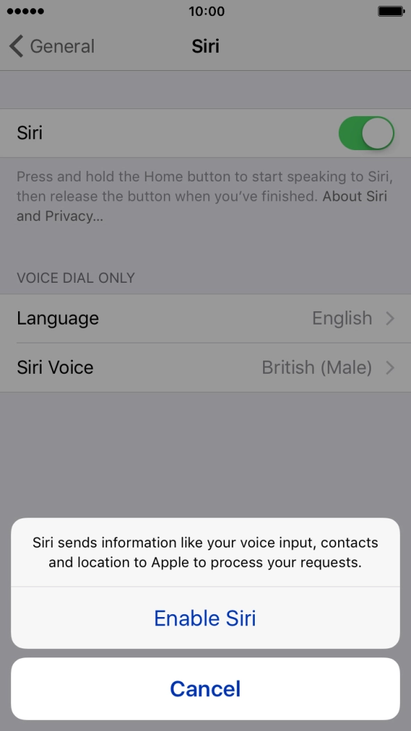 Press Enable Siri. Press Enable Siri.