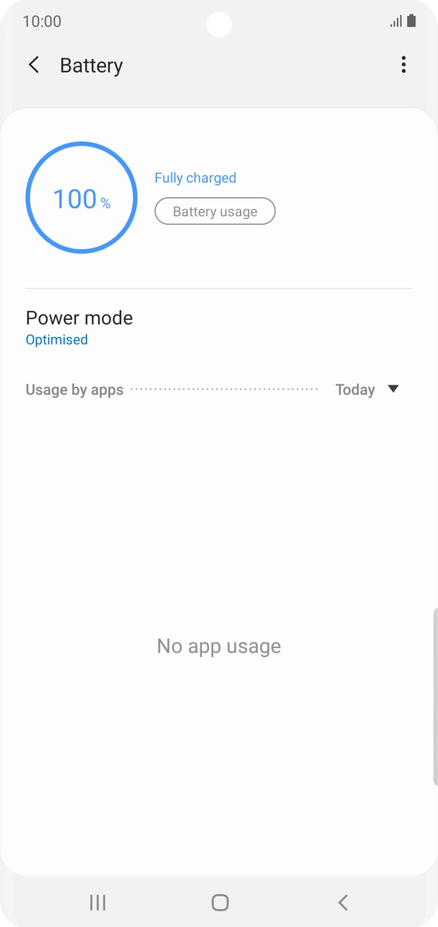 Press Power mode. Press Power mode.